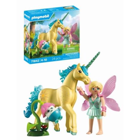 Playmobil - Jucarie de rol Figurina de colectie unicornul Sunshine Blossom si zana - imagine 7